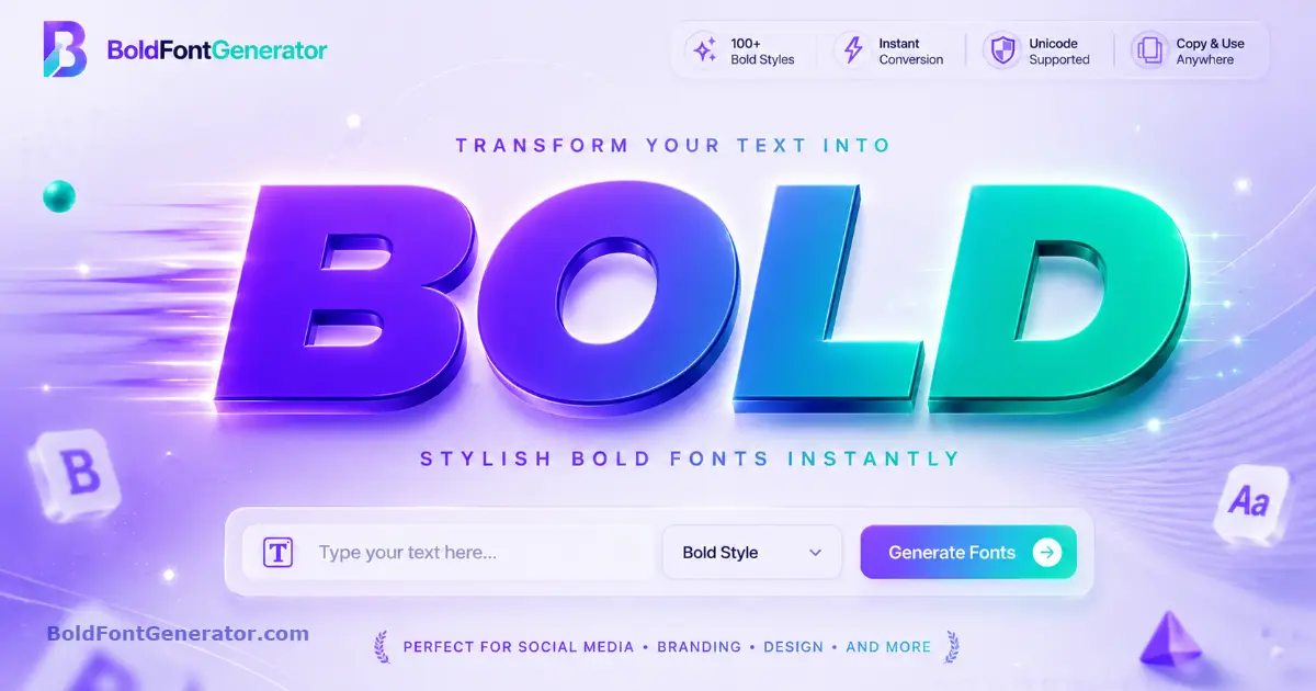 Bold Font Generator Tool Interface