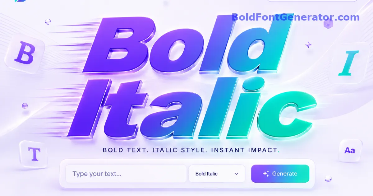 Bold Italic Font Generator Interface