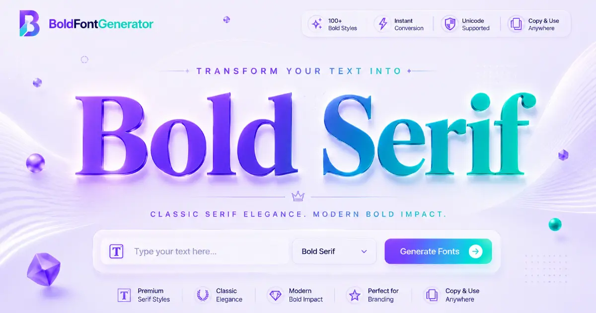 Bold Serif Font Generator Tool Interface